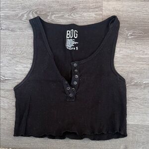 Urban Outfitters BDG Black Buttoned Crop Top